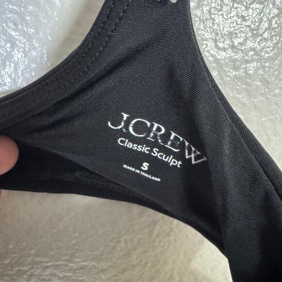 J.Crew Classic Sculpt Lana Bikini Top SZ S Black V-Neck Removable Pad Adjustable - Picture 4 of 8